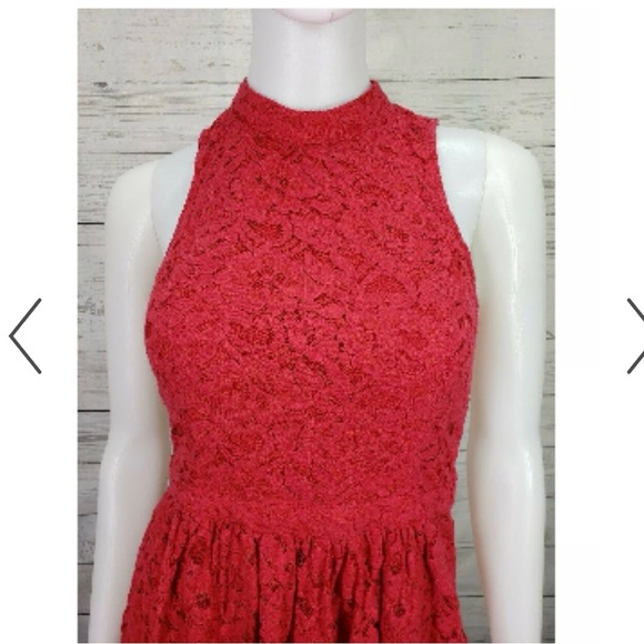 Hollister Red Lace Sleeveless Dress Woman’s Size M - Picture 3 of 15